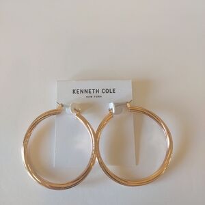 Kenneth Cole Shiny Gold Hoop Earrings
